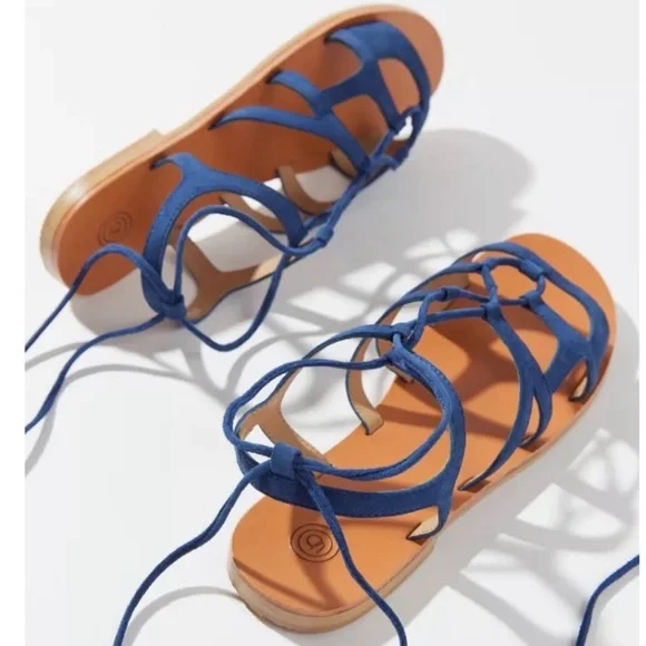 Urban Outfitters Hazel Gladiator Sandals in Navy Faux Suede. Size 9. Brand new! - Picture 3 of 6